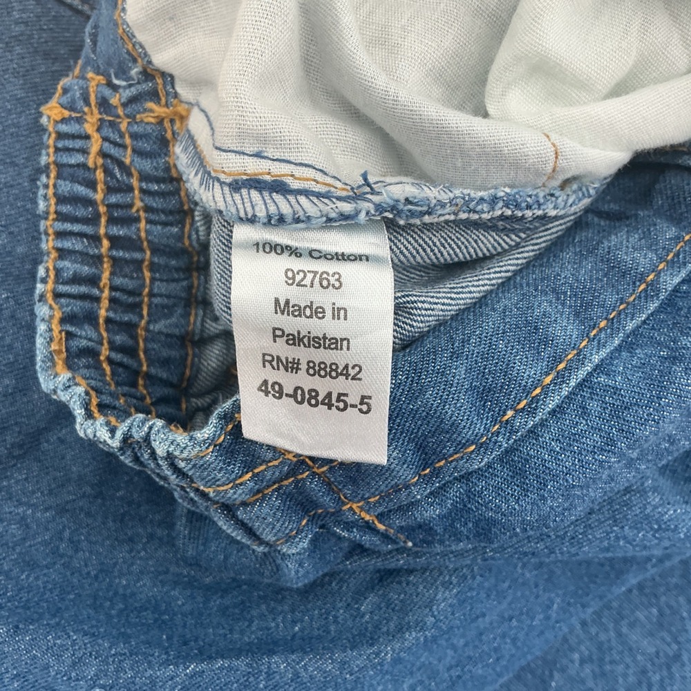 Woman Within Button Front A-Line Midi 90s Denim Skirt Wms 22W Blue Cottagecore - Picture 7 of 10